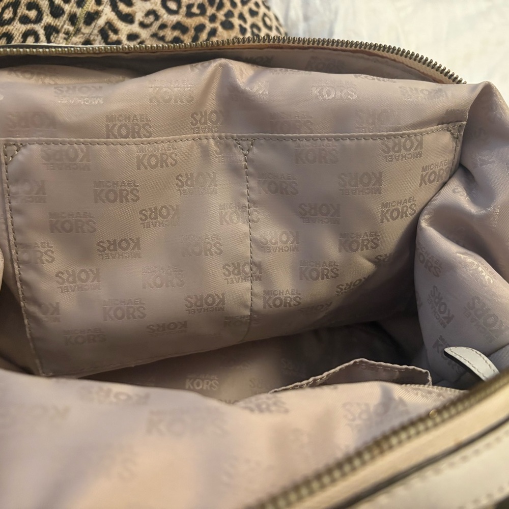 Michael Kors Tan and Brown Satchel with Monogram Print - Picture 6 of 10